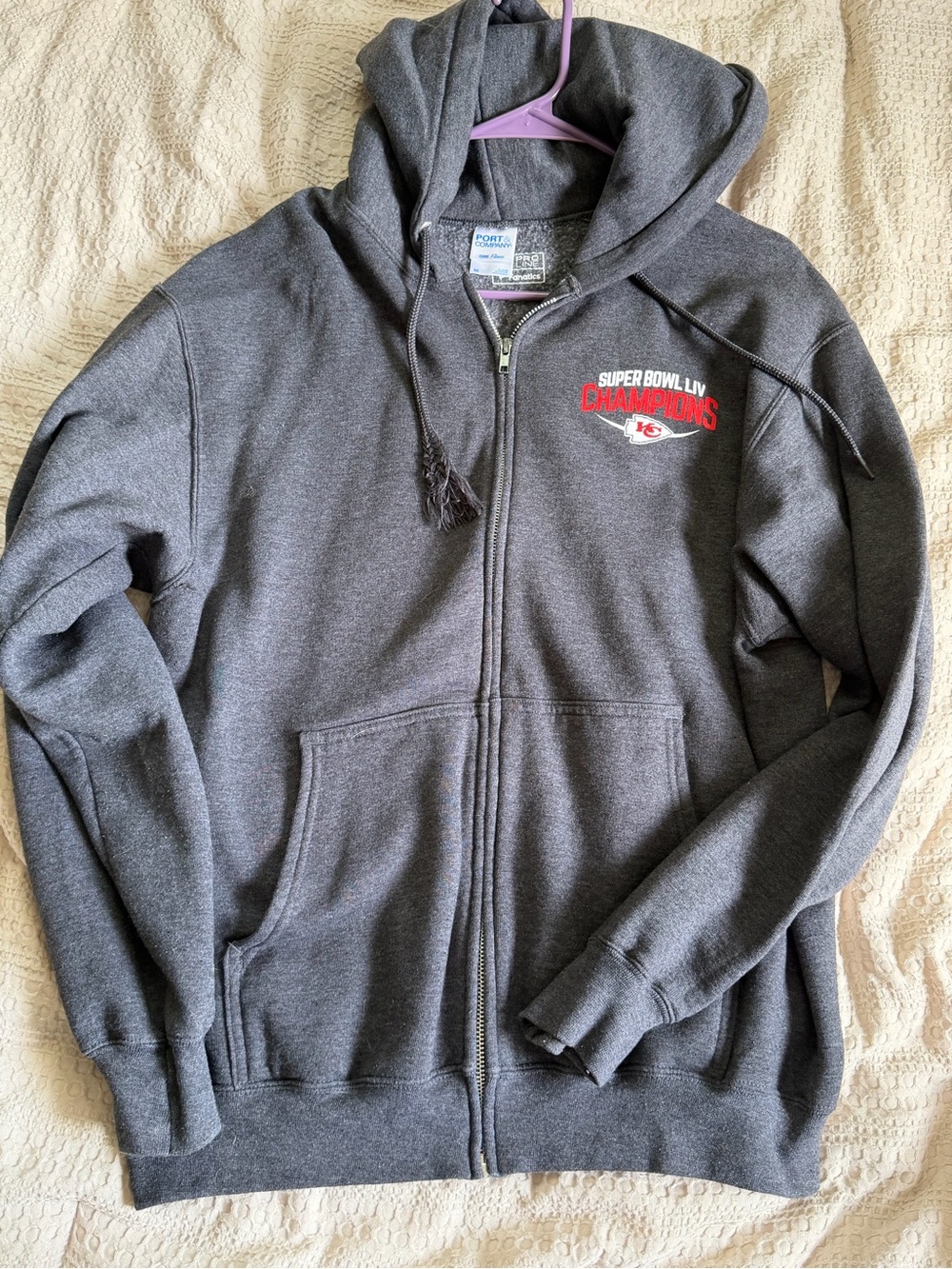 Fanatics Gray Kansas City Chiefs Super Bowl Champions Zip Hoodie